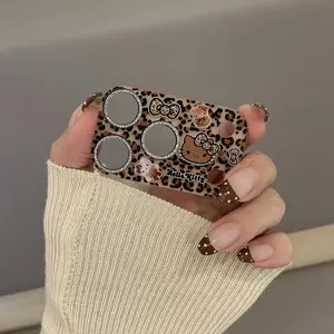 Glitter Leopard Kitten HD Camera Lens Protector For iPhone 17promax 17 16 15 Pro Max Luxury Tempered Glass Protect Film