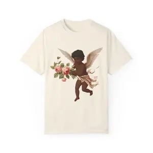 Trendy Oversized Tee with Cherub Graphic, Stylish Unisex Streetwear T-Shirt, Cupid Graphic Tee, Cherub shirt, oversized streetwear