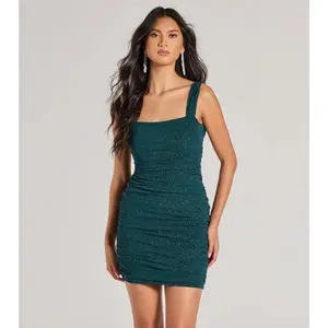 Impeccable Shine Open Back Glitter Mini Dress