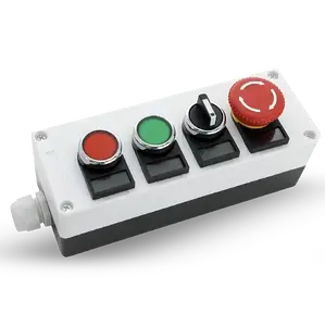 Shopcorp 22mm Control Station Box Set - Includes Momentary Push Buttons (Red and Green), Rotary Switch and Stay-Put Push Button
