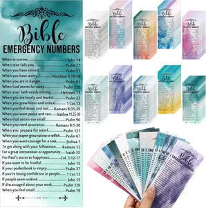 100 Pcs Mother's Day Church Gift Christian Bible Emergency Numbers Bookmark 2.36 x 6'' Religious Bible Verse Bookmark for Women Friends Men Sunday School Prizes Gifts Bulk