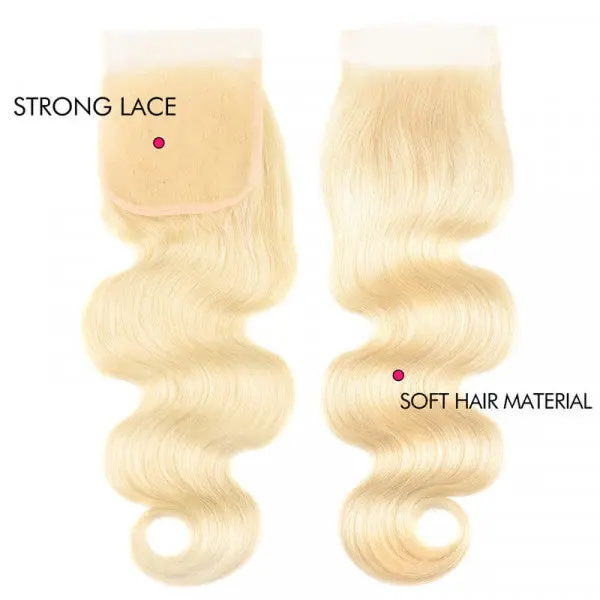 Indian 613 Blonde Lace Closures for Human Hair Extensions
