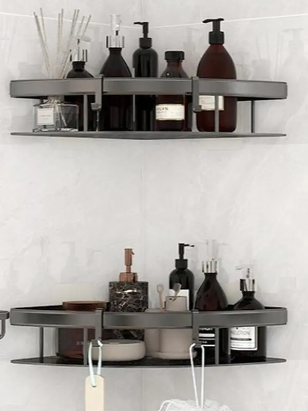 High Quality Corner Caddy Shelf | No-Drill Strong Adhesive By Purizm- Two Piece Set