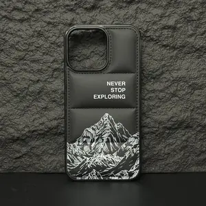 Never-ending exploration of positive energydesign.Fashionable down jacket phone case compatible withiPhone17 Pro Max, 16, 15, 14, 13 Pro Max, 14, 15 Plus. Downjacket-inspired drop-proof soft case with tactile 3D texture.Anti-slipedge design.
