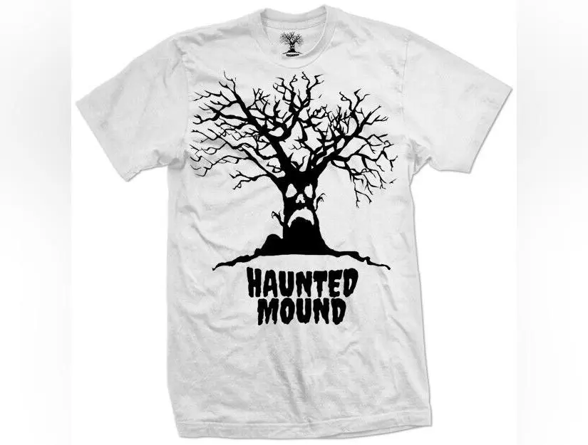 🎃RARE Official New HAUNTED MOUND TREE FROWN FACE LOGO SHIRT RAP Music Sematary