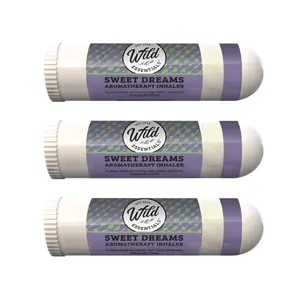 Wild Essentials 3 Pack of Sweet Dreams Aromatherapy Nasal Inhalers Made with All Natural, Therapeutic Grade Essential Oils to Help with Sleep and Insomnia. Made in the USA