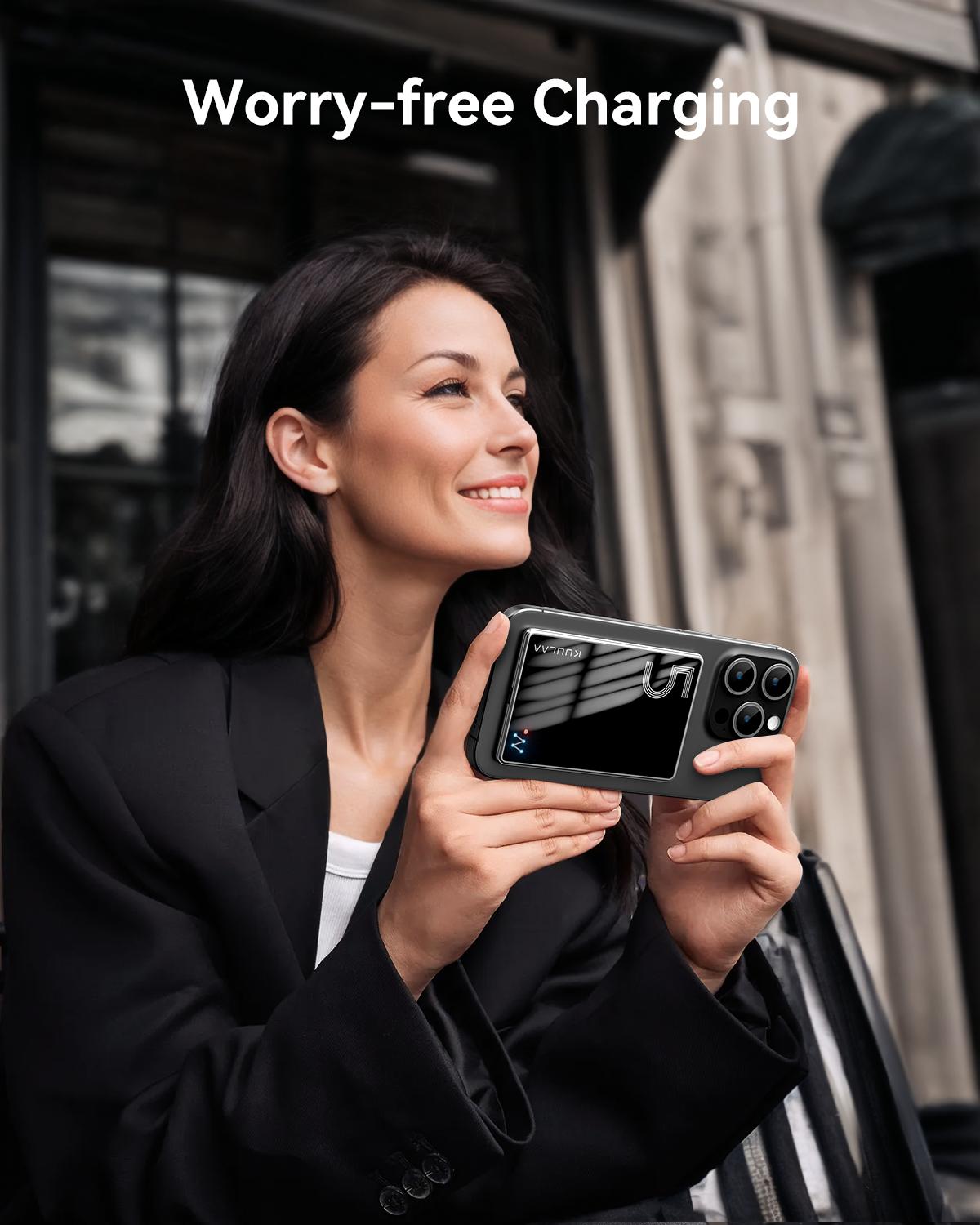 KUULAA Magnetic Wireless Power Bank 5000mAh, MagSafe Portable Charger PD Fast Charge USB-C Slim External Battery Pack for iPhone 17 16 15 14 13 Pro Max