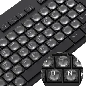 Glass Keyboard Stickers Cover for Long Nails, Ultra Clear Raised Keyboard Stickers with Transparent Adhesive, Reusable Nail Art Typing Glass Sticker