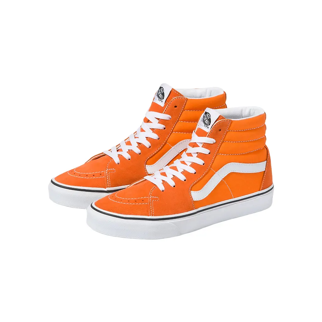 VANS Men's Sk8-Hi Suede & Canvas Sneaker, High-Top Athletic Skating Shoes in Desert Sun/True White with Padded Collars, Footwear, Sports Shoes