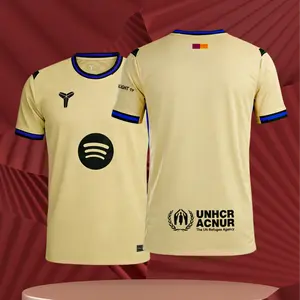 25 26 Away Yellow Short Sleeve Soccer Jersey Fans