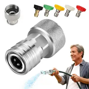 Garden Hose Pressure Washer Adapter, 3/4 GHT to 1/4",Power Washer Connector with Stainless Steel Construction for Car Wash, Nozzle and Sprayer Attachment