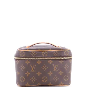 Pre-owned Louis Vuitton Canvas Coated Toiletry Bags Nice Vanity Case Monogram Canvas Mini by Rebag