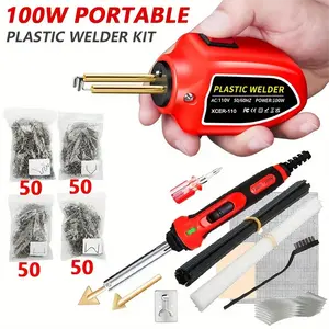 2 In1 Plastic Welder+Soldering Iron Kit  Portable Mini Electric Plastic Welder With 1000pcs Welding Nail Multifunctional Repair Soldering Iron Pen For Repair Auto Bumper Plastic Crack, Without Battery