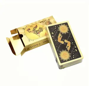 Golden Foil Tarot Deck with Guidebook - Elegant Design for Spiritual Guidance and Personal Reflection