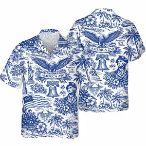 Retro Hawaii 250 Years of Freedom 1776 - 2026 Eagle Patriotic Shirt Statue Of Liberty, US Flag, Liberty Bell, 250th Anniversary Hawaiian Shirt 9I4