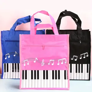 Tote Bag Designed for Piano Keyboards, Featuring Dual Zipper Compartments, Two Side Pockets, And a Comfortable Shoulder Strap, Ideal for Everyday Use, School, And Shopping.A Great Gift for Music Educators, Students, And Enthusiasts