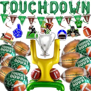 45-Piece Football Party Set Touchdown Balloons, Foil Balloons, Banner & More for Game Day