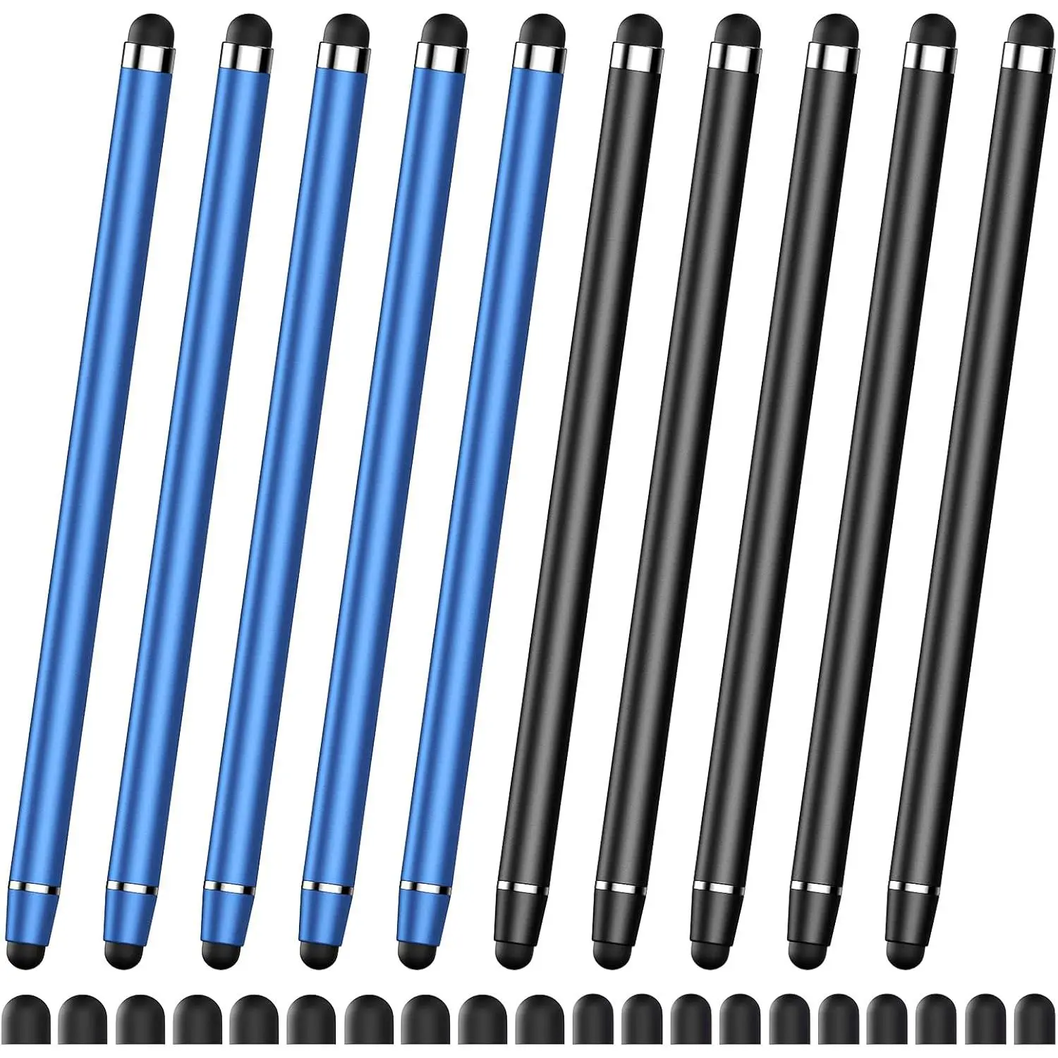 Stylus Pen for Touchscreen,2 in 1  and Sensitivity Stylus,Stylus Pen for iPad//Android/ Smartphone and Tablets,Compatible with Touch Screens(5pcs Black/5pcs Blue)