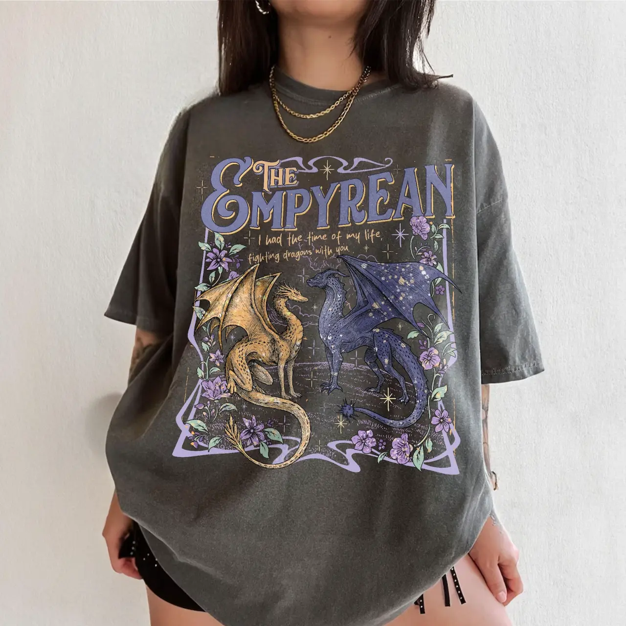 Comfort Color The Empyrean Fourth Wing Shirt Comfort Colors, Dragon Riders TShirt, Tairn And Andarna Romantasy, I Had The Time Gift For Book Lover