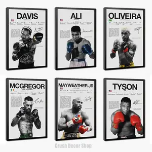 Canvas Poster of UFC Stars & Boxing-MMA GOATs - Mayweather, Tyson, Ali, Oliveira, Davis - Fitness Motivation Wall Art Print for Gifting