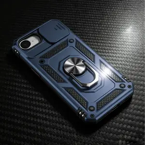 Luxury Lens Case for iPhone 17E/16E Cover Magnet Holder Back Phone for iPhone 16e 17e with Strand Support Wireless Charging Full Protection