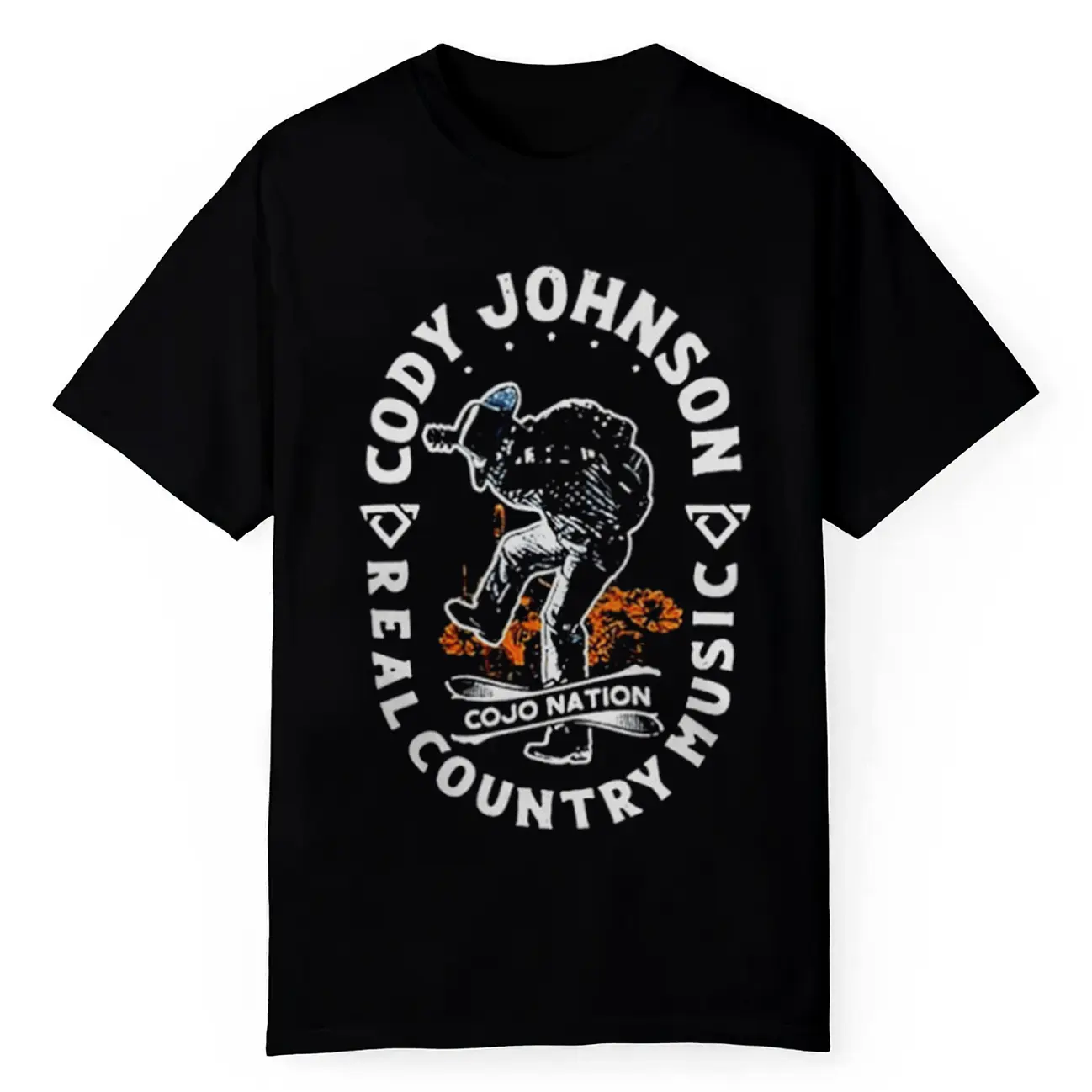 Gildan Lady's Fitted Cotton Crewneck Short-Sleeve Casual T-Shirt - Retro Cody Real Country Music Graphic, Streetwear Crewneck Tee, Round Neck Top, Shortsleeve, Country Music Tee, Tshirt, Retro Look, Women, Oeko-Tex Safe