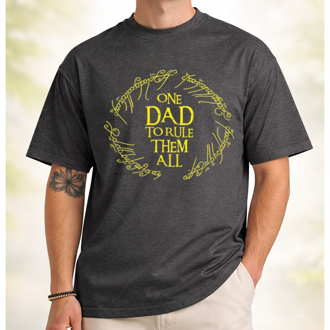 One Dad to Rule Them All T-Shirt, Funny Geek Dad Tee, Father’s Day Gift, Nerdy Dad Apparel, "One Dad to Rule Them All" Lord of the Rings Inspired Shirt, Gift for Him
