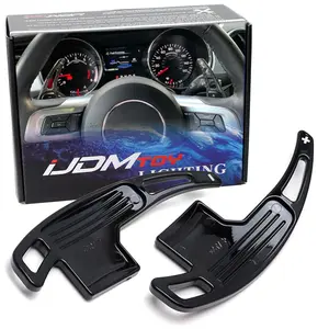 iJDMTOY Gloss Black Finish Larger Paddle Shifter Extensions For Ford 2015-2023 Mustang Gen6