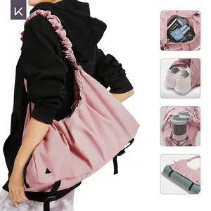 Keep Yoga Bag with Shoes Compartment & Wet Pocket Ladies Pilates Gym Tote Bag for Women Men with Yoga Mat Holder Strap Workout Carrier Accessories