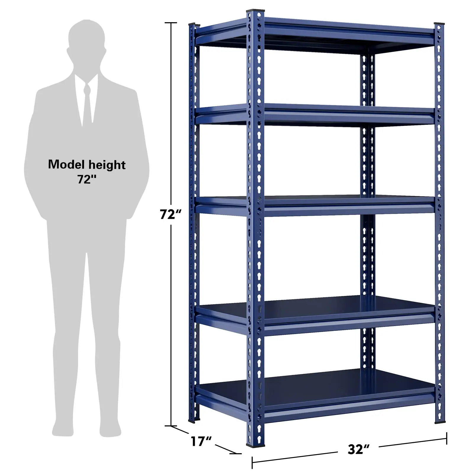 5 Tier-32"W*17"D*72"H-Blue