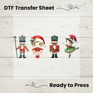 Nutcracker Christmas DTF, Dtf Transfer Sheet, Ready to Press, Custom Dtf, DIY Heat Transfer, Ballet Lover Gift, Holiday Sweater