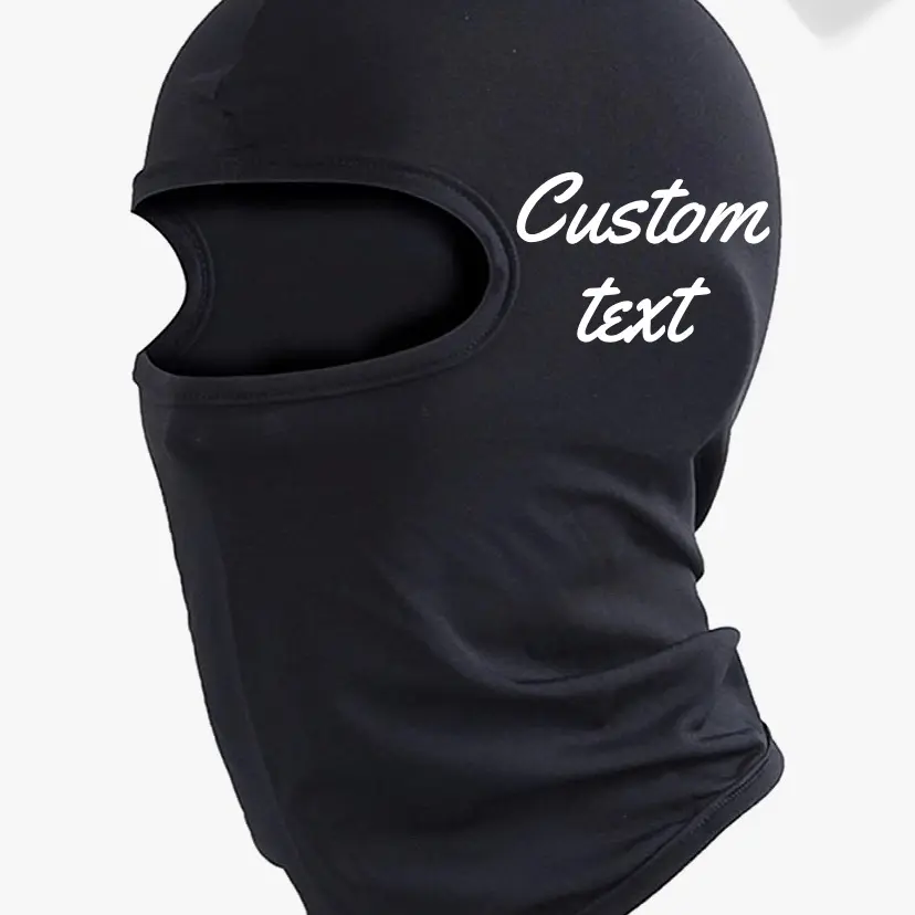 Black balaclava ski mask, personalized text mask full face ski mask Shiesty