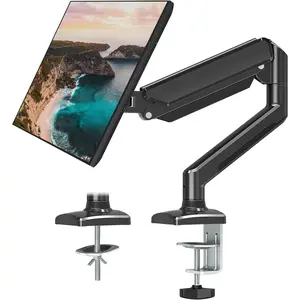 Single  Mount Arm Fits up to 32 Inch, Desk Mount Holds 4.4-19.8lbs Computer Screen, Full Motion Gas Spring  Desk Mount, VESA Mount 75x75, 100x100
