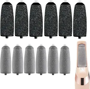 12 Pack Replacement Roller for Flawless Pedi, Replacement Head Refills Compatible with Finish Touch Flawless Pedi Electronic Tool File,6 Extra Coarse & 6 Regular Coarse