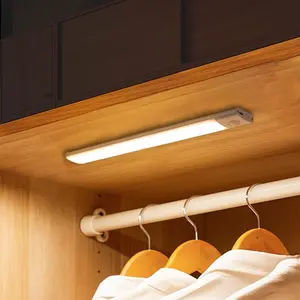 USB Rechargeable Wireless Cabinet Light, LED Ultra-thin Smart Human Body Sensor LED Light, Magnetic Self-adhesive Wardrobe Light, Indoor Lighting