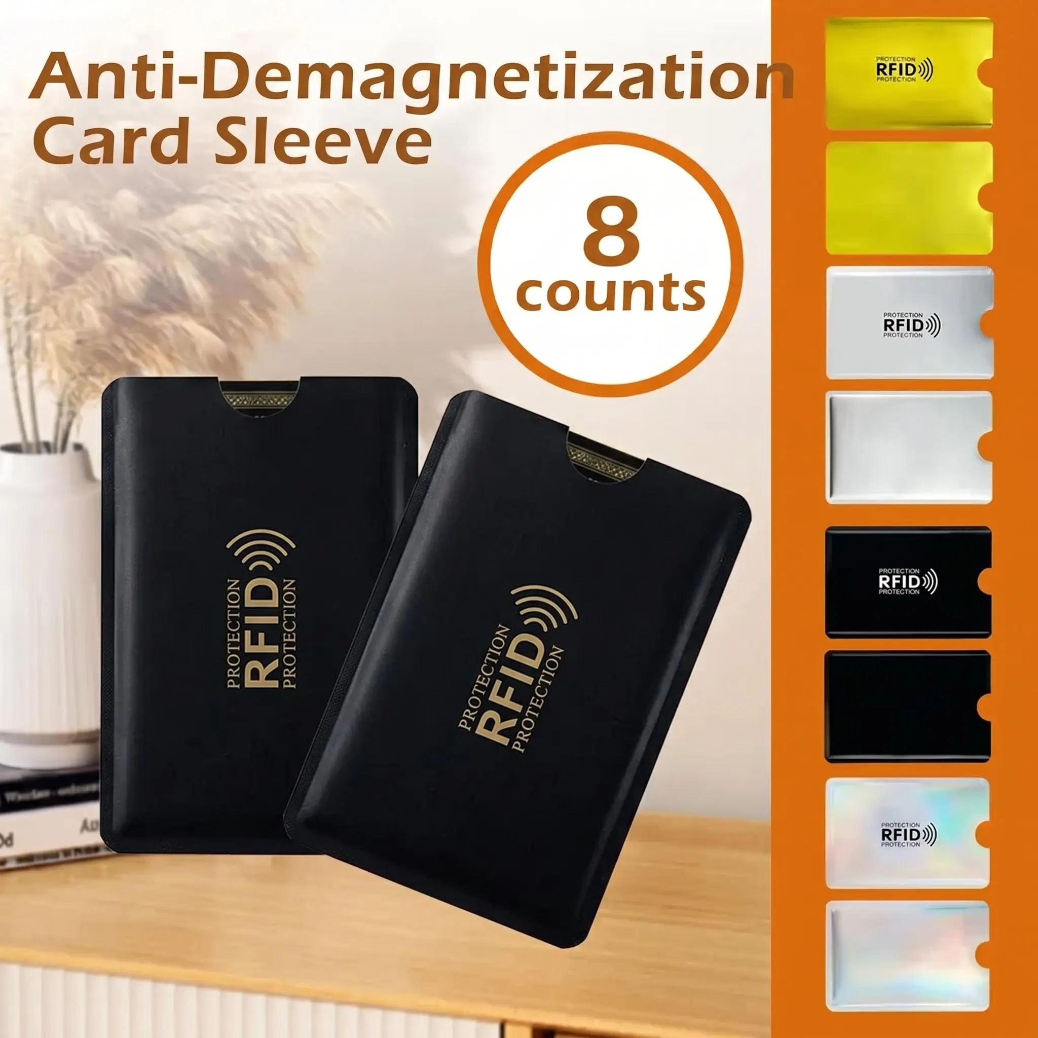 8pcs RFID Blocking Card Sleeves Anti-Theft Credit Card Protector Covers