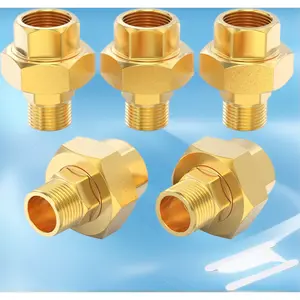 5PCS Brass Union, 1/4" NPT Female x 1/4" NPT Male Pipe Fitting are Used for Pipe Connections