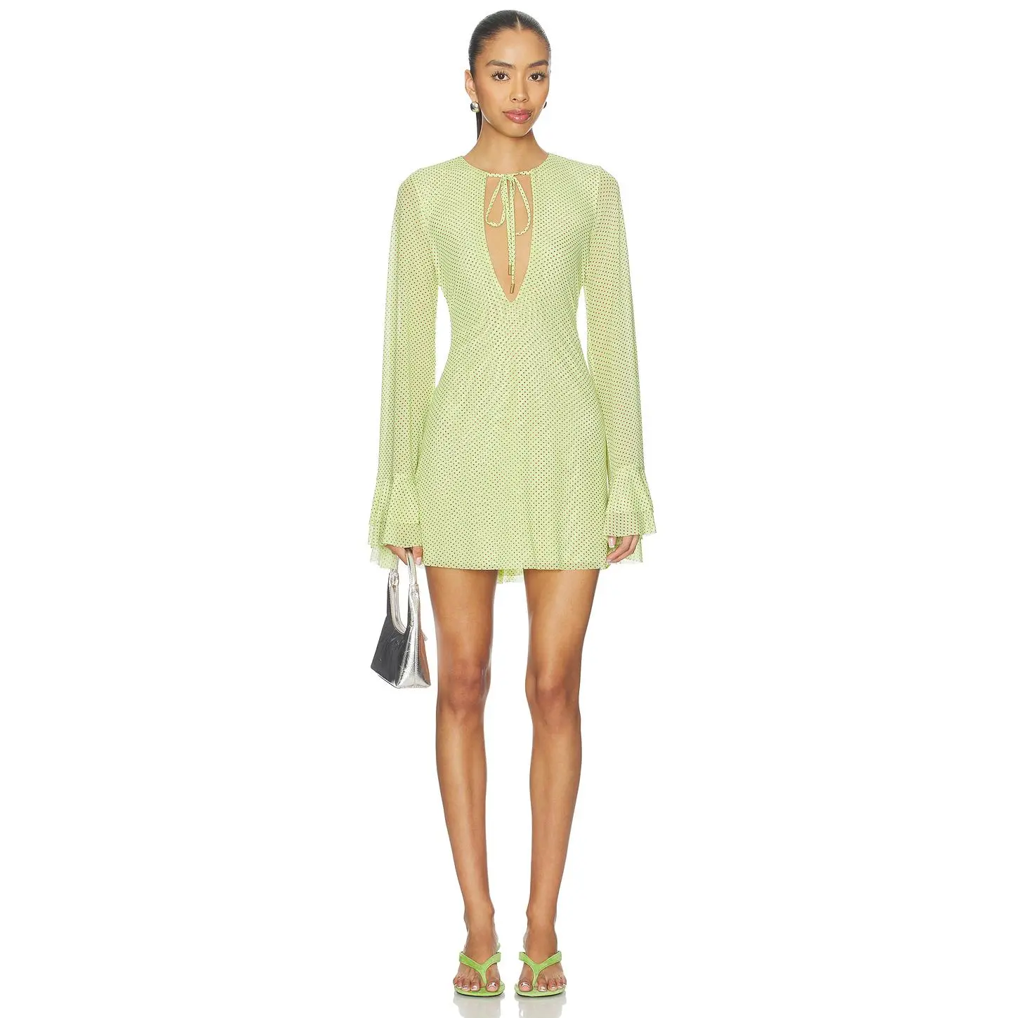 AFRM Kori Dress in Citrus Pin Dot