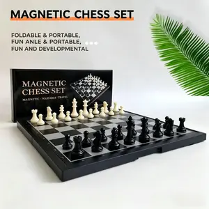 Magnetic Foldable International Chess Set, Portable Magnetic Chess Board Game, High Playability Classic Strategy Stress Relief Toy, Fold Compact Storage Family Game for Adults Kids, Toy & Hobby Educational Leisure Gift