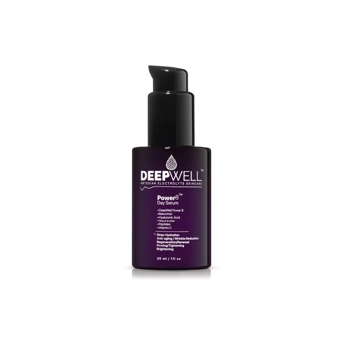 DeepWell Power8 Day Serum – Lightweight Hydrating Face Serum with Hyaluronic Acid & Vitamin C