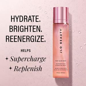 JLO BEAUTY That Glow Mist, Hydrating Face Mist with Niacinamide & B5 for Makeup Prep & Dewy Glow, Selfcare for All Skin Types, Hydrate, Glow Up, Brightening, Dewy Skin