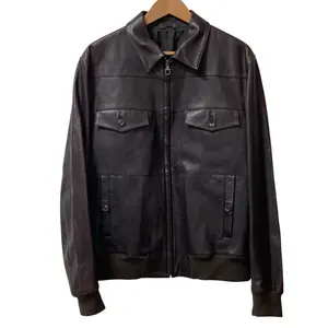 Pre-owned SALVATORE FERRAGAMO Calfskin Small Leather Goods Leather Flight Jacket