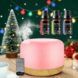 Ultrasonic Humidifier and Essential Oil Diffuser 500ml 3-in-1 auto-off Aromatherapy Device with 7-Color LED nightlight Remote Control for Home room office Use quiet colorful air purifier aroma perfecto oildiffuser automatic shutdown usb rechargeable