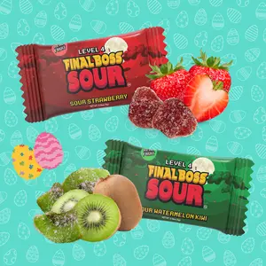 Final Boss Sour - Easter Basket Fun Size Candy (40 or 80 Pack) - Level 4 | Real Dried Fruit | Fruit Snack