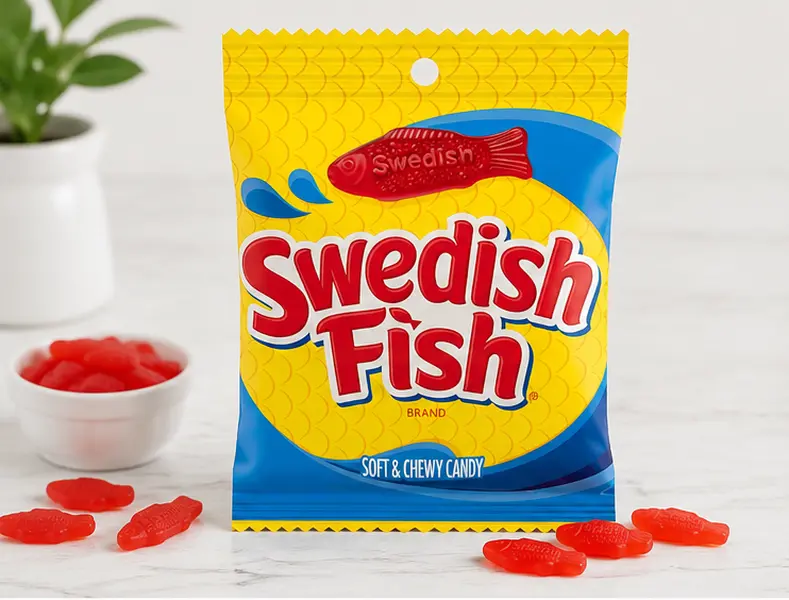 Soft & Chewy Fish-Shaped Candy, Fruity Flavored Candy, 12 Pack Individually Wrapped Sweet Treats for Parties, Snacks & Sharing