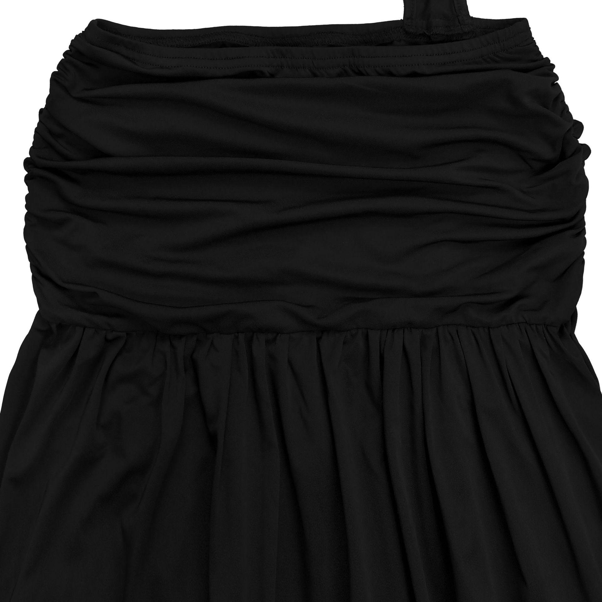 Fashion Women's Sexy Solid Color Sleeveless Crop Open Fork Dress