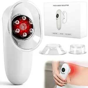 4-In-1 Smart Body Massager, Heating, Cupping, Light, Electric Pulse, Adjustable Intensity, USB Charging, Suitable for Various Areas