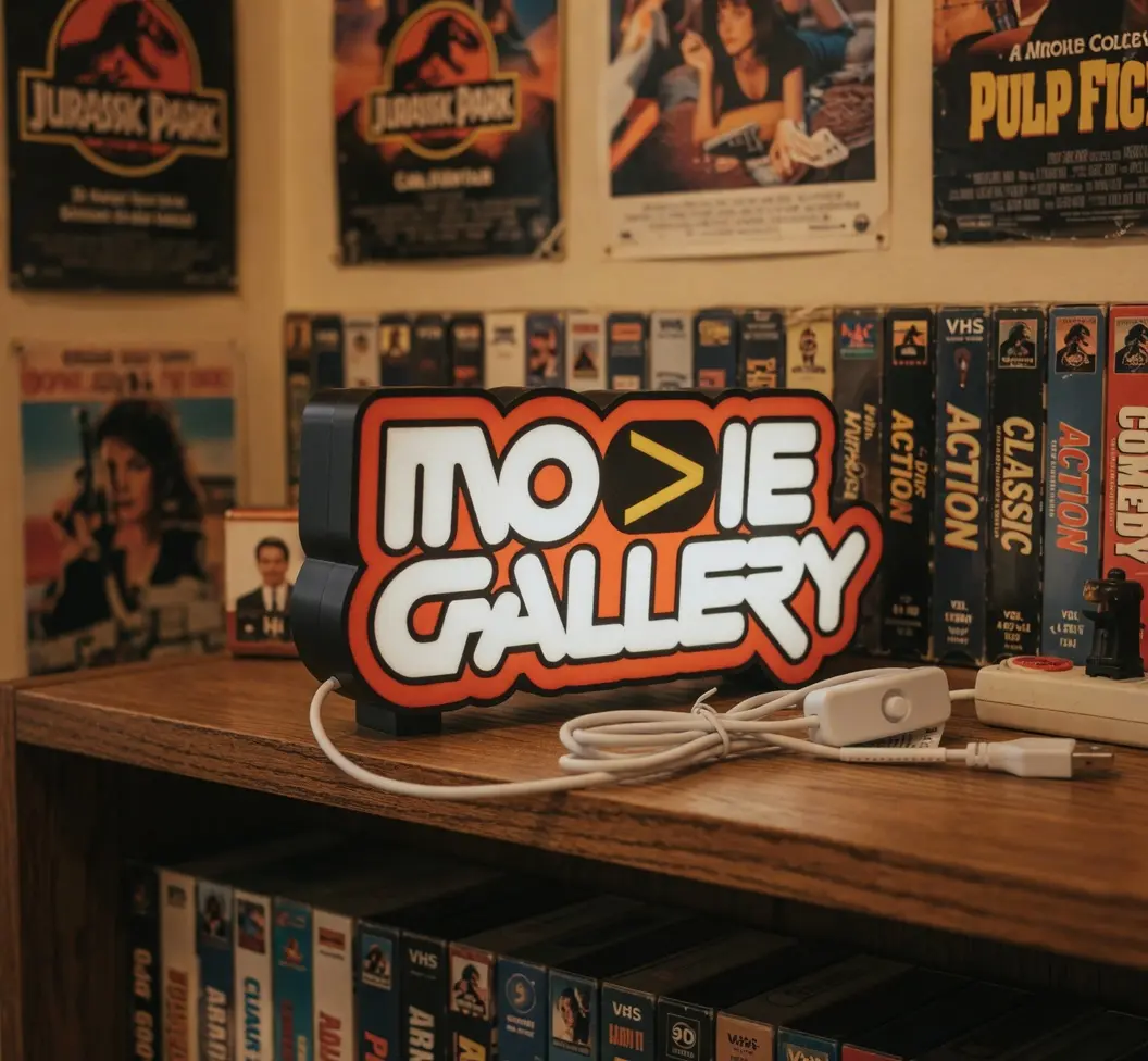 Movie Gallery Video Store LED Sign Light Retro 90s VHS Display