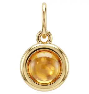 Birthstone Cabochon Charm With Citrine