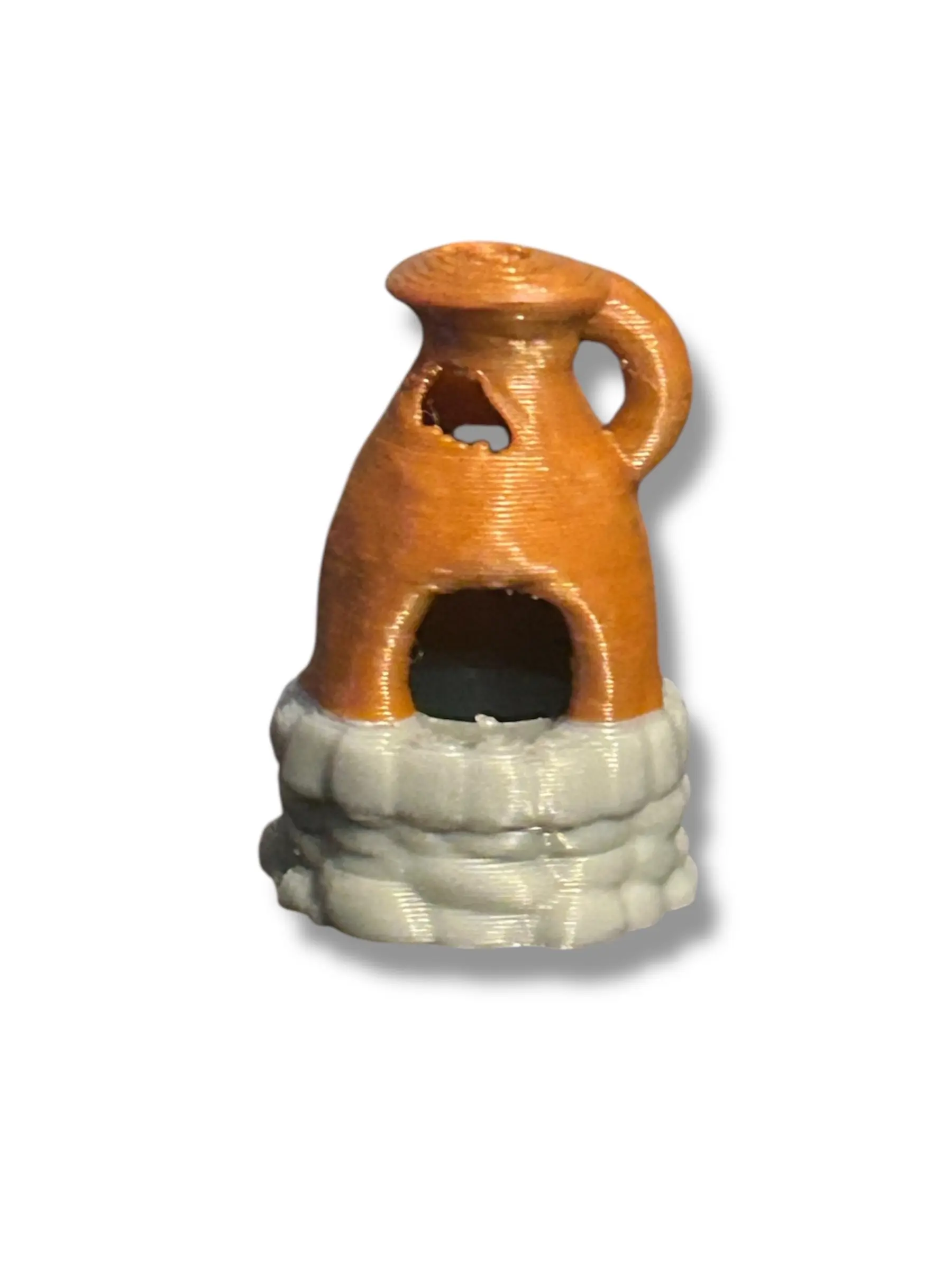 Rust Mini Furnace Keychain Smelter Forge Replica 3D Printed Game Prop Loot Desk Toy Gamer Gift Survival Key Ring Geek Collectible Ornament Cosplay Decoration Miniature Metal Smelting